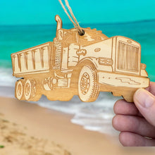 Load image into Gallery viewer, Dump Truck - Raw wood Ornament