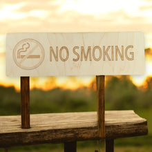 Load image into Gallery viewer, No Smoking Sign Raw Wood 11x3.5