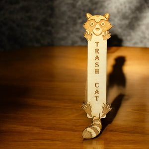 Bookmark - Trash Cat - Birch Wood