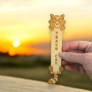 Bookmark - Trash Cat - Birch Wood