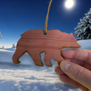 CEDAR Bear Silhouette - Cedar Ornament