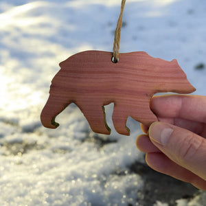 CEDAR Bear Silhouette - Cedar Ornament