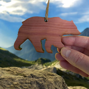 CEDAR Bear Silhouette - Cedar Ornament