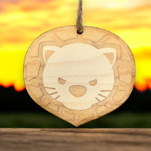 Load image into Gallery viewer, Ornament - Cute Lion - Raw Wood 3x2in