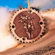 Load image into Gallery viewer, Dirtbike and Chainring - Cedar Ornament