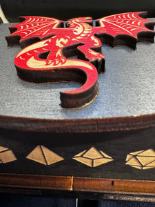 Dice Box - Black - The Red Dragon - 6x4x3