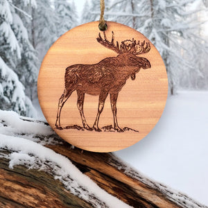 Moose - Cedar Ornament