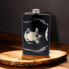 Load image into Gallery viewer, 8oz BLACK Grim Reaper Flask