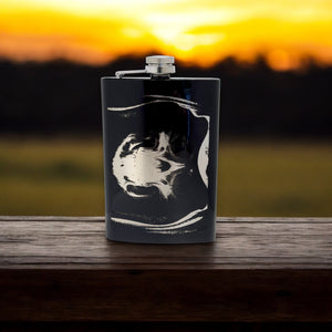 8oz BLACK Grim Reaper Flask