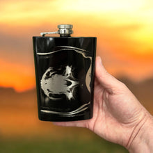 Load image into Gallery viewer, 8oz BLACK Grim Reaper Flask