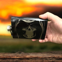 Load image into Gallery viewer, 8oz BLACK Grim Reaper Flask