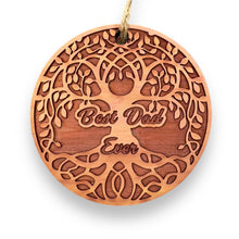 Load image into Gallery viewer, Best Dad Ever Celtic Tree of Life - Cedar Ornament