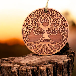 Best Dad Ever Celtic Tree of Life - Cedar Ornament