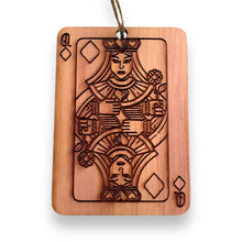 Load image into Gallery viewer, Cedar Ornament - Queen of Diamonds Card