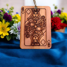 Load image into Gallery viewer, Cedar Ornament - Queen of Diamonds Card