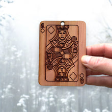 Load image into Gallery viewer, Cedar Ornament - Queen of Diamonds Card