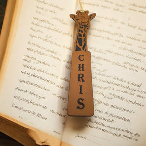 Bookmark - Personalized LEATHER Giraffe