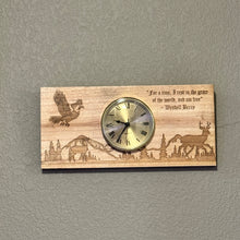 Load image into Gallery viewer, Clock - Cedar Picket - For a Time Deer Scene - 12x5 Inches