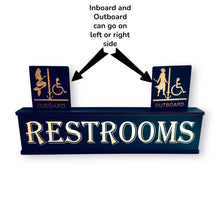 Load image into Gallery viewer, Sign - Restrooms - BLACK - With Add on - Box Sign - 24x6x3 inches