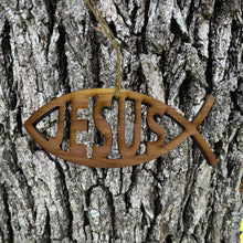 Load image into Gallery viewer, Jesus Fish - Cedar Ornament