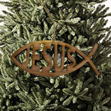 Load image into Gallery viewer, Jesus Fish - Cedar Ornament