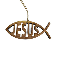 Load image into Gallery viewer, Jesus Fish - Cedar Ornament