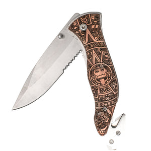 Knife - Aztec Calendar 138 (Double sided engraving)