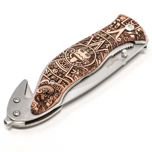 Knife - Aztec Calendar 138 (Double sided engraving)