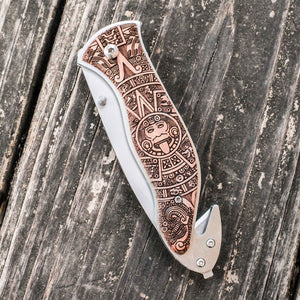 Knife - Aztec Calendar 138 (Double sided engraving)