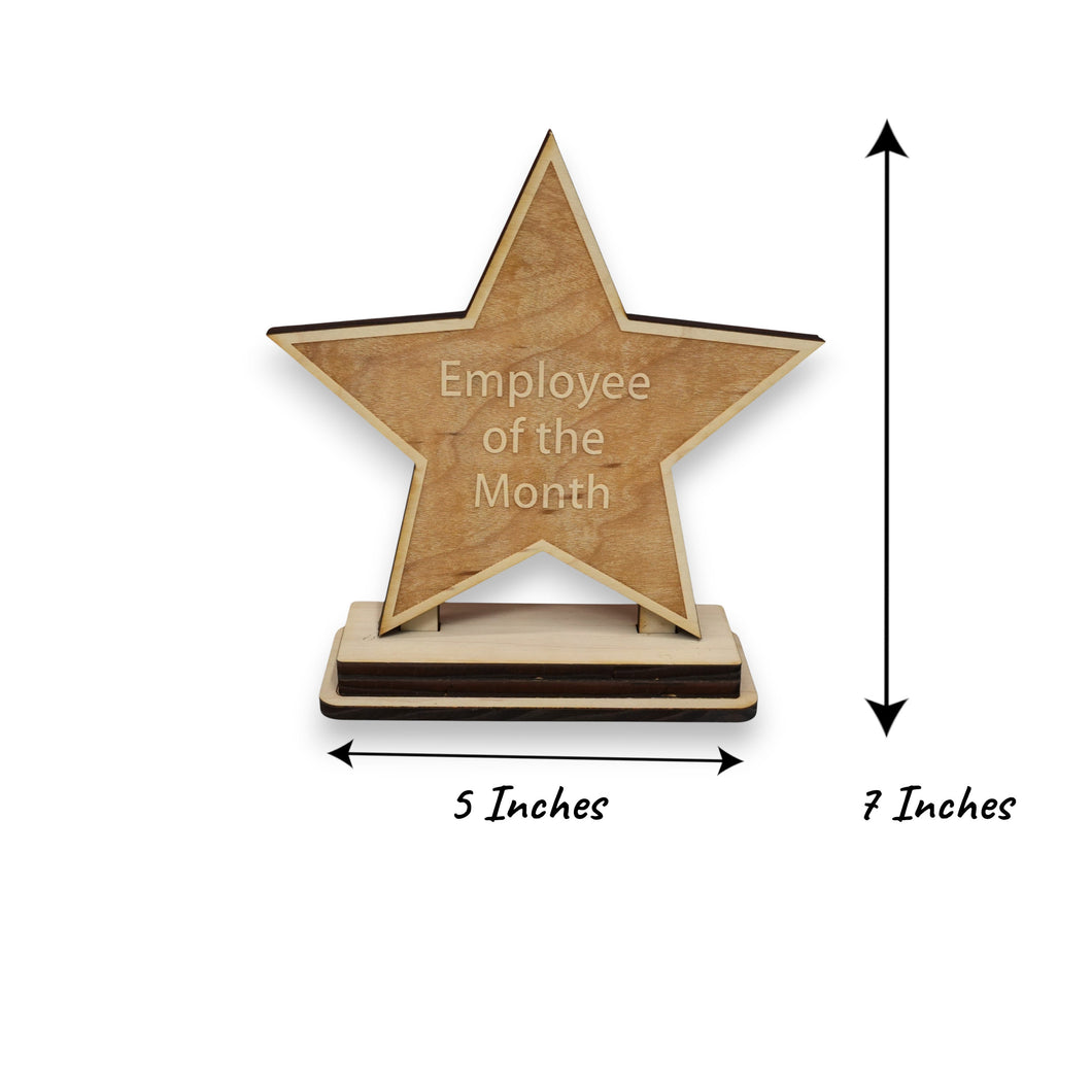 Award - CUSTOM - Employee Of The Month Star with STAND