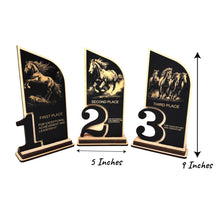 Load image into Gallery viewer, Award - Trophy - CUSTOM - Horse - 1st 2nd 3rd Place - 9x5 Inches