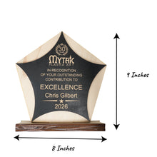 Load image into Gallery viewer, Award - PERSONALIZED - Trophy Award 1 - Black on Raw Wood