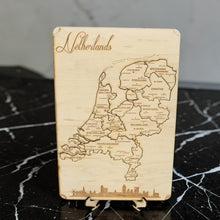 Load image into Gallery viewer, Netherlands Puzzle Map - Art Kit - Raw Wood 12x18 Inches - 18 Pieces - With Stand