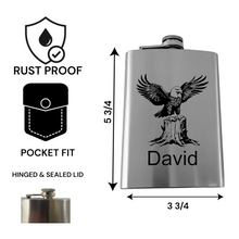 Load image into Gallery viewer, 8oz - CUSTOM - PERSONALIZED - American Eagle on Stump