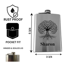 Load image into Gallery viewer, 8oz - CUSTOM - PERSONALIZED - Celtic Tree of Life Flask