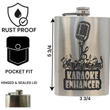 Load image into Gallery viewer, 8oz Karaoke Enhancer Stainless Steel Flask