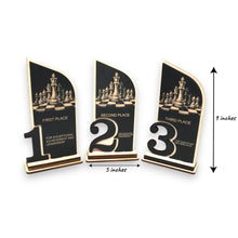 Load image into Gallery viewer, Trophy Award - CUSTOM - Chess - 1st 2nd 3rd Place - 9x5 Inches