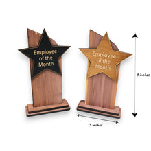 Load image into Gallery viewer, Trophy Award CEDAR  - CUSTOM - Employee of the Month - 9x5 Inches