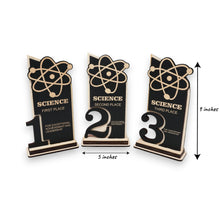 Load image into Gallery viewer, Trophy Award - CUSTOM - Science - 1st 2nd 3rd Place - 9x5 Inches