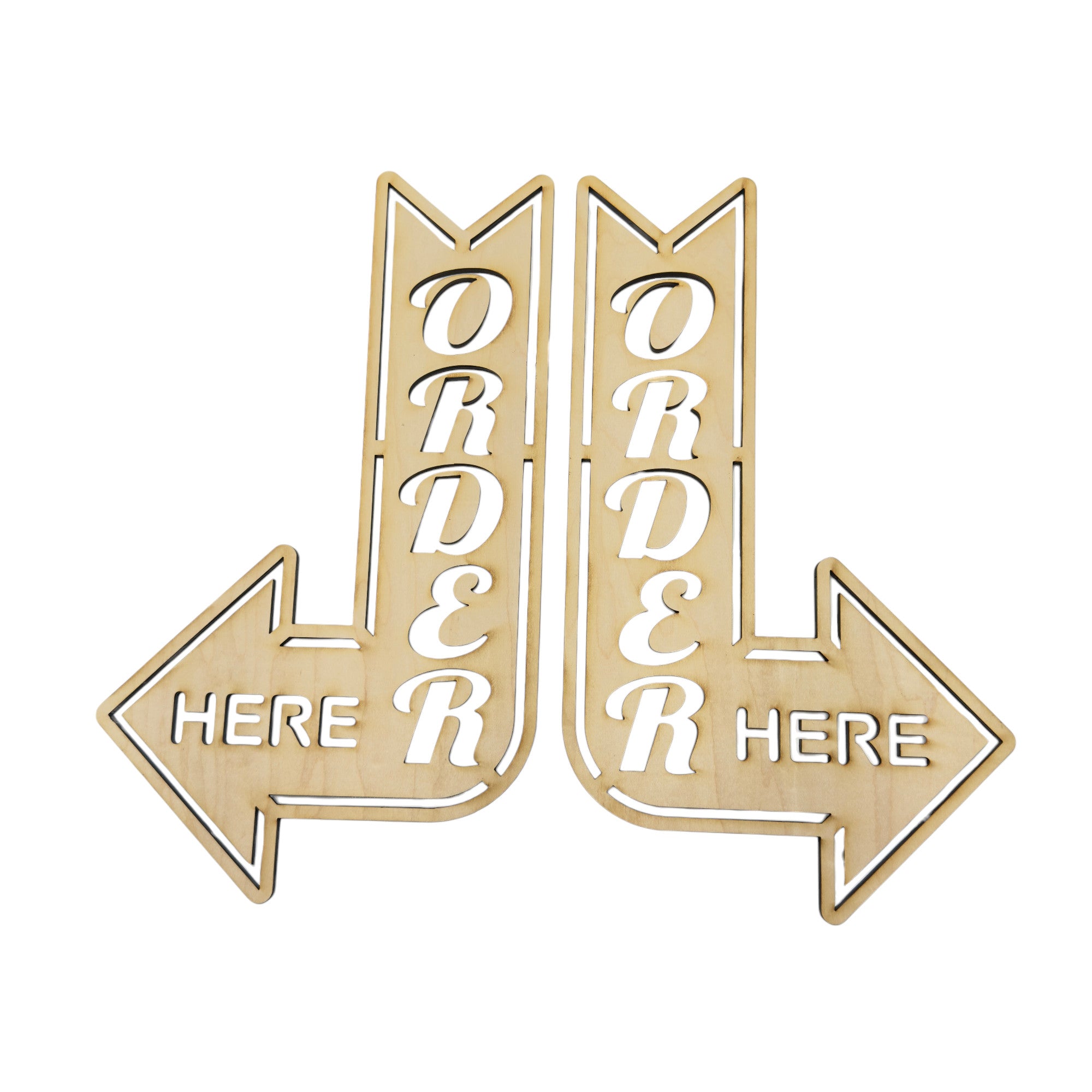 CUSTOM - Order Here Left and Right Arrows signs (Both Signs) CUSTOM - Order Here Left and Right Arrows signs (Both Signs)