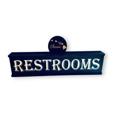 Load image into Gallery viewer, Sign - Restrooms - BLACK - With Add on - Box Sign - 24x6x3 inches