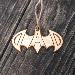 Ornament - Batdad - Raw Wood 2x4in