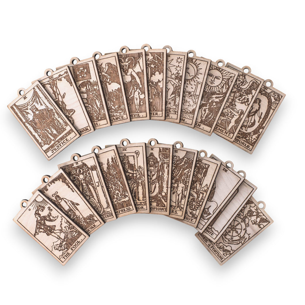 Ornament - Major Arcana -Tarot Deck - Set of 22 - Raw Wood 2x3in