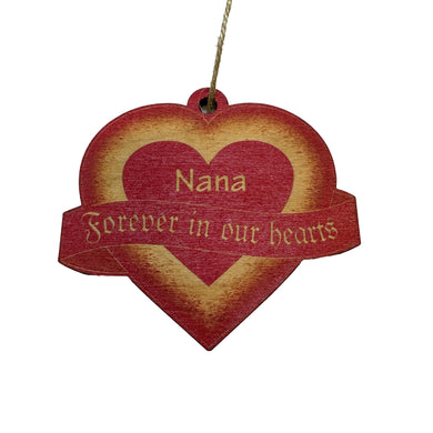 Ornament - PERSONALIZED RED Forever in our Hearts - 3x3in