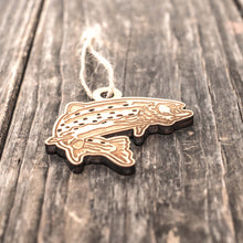 Load image into Gallery viewer, Ornament - Trout - Raw Wood 3x3in