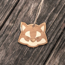 Load image into Gallery viewer, Ornament - Cute Wolf - Raw Wood 3x2in