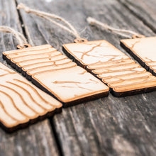 Load image into Gallery viewer, Ornament - Elemental Stones - Set of 4 - Raw Wood 2x4in