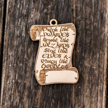 Load image into Gallery viewer, Ornament - Fantasy Rules - Raw Wood 3x3in