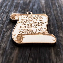 Load image into Gallery viewer, Ornament - Fantasy Rules - Raw Wood 3x3in