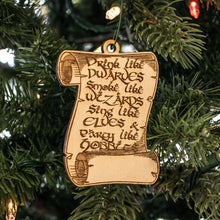 Load image into Gallery viewer, Ornament - Fantasy Rules - Raw Wood 3x3in